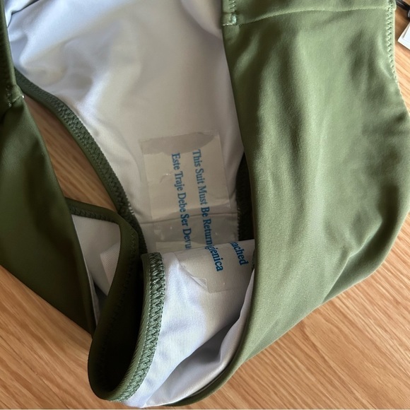 NWT Shade & Shore High Waist Cheeky Green Bikini Bottom Medium - Picture 4 of 7